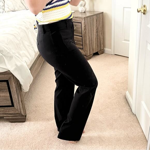NYDJ Black High Waisted Lift & Tuck Pleated Straight Pants 4/ Small Career - Picture 2 of 7